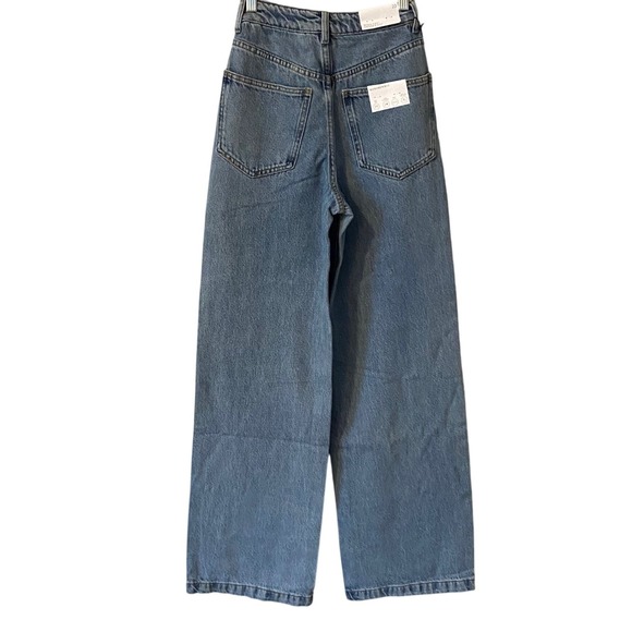 WeWoreWhat Wide Leg High Rise Denim Pant Rigid Jeans Baggy Leg Size 23 Boho - Picture 2 of 9